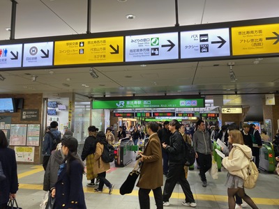 恵比寿みかレディースクリニックまでの道順：JR恵比寿駅西口改札